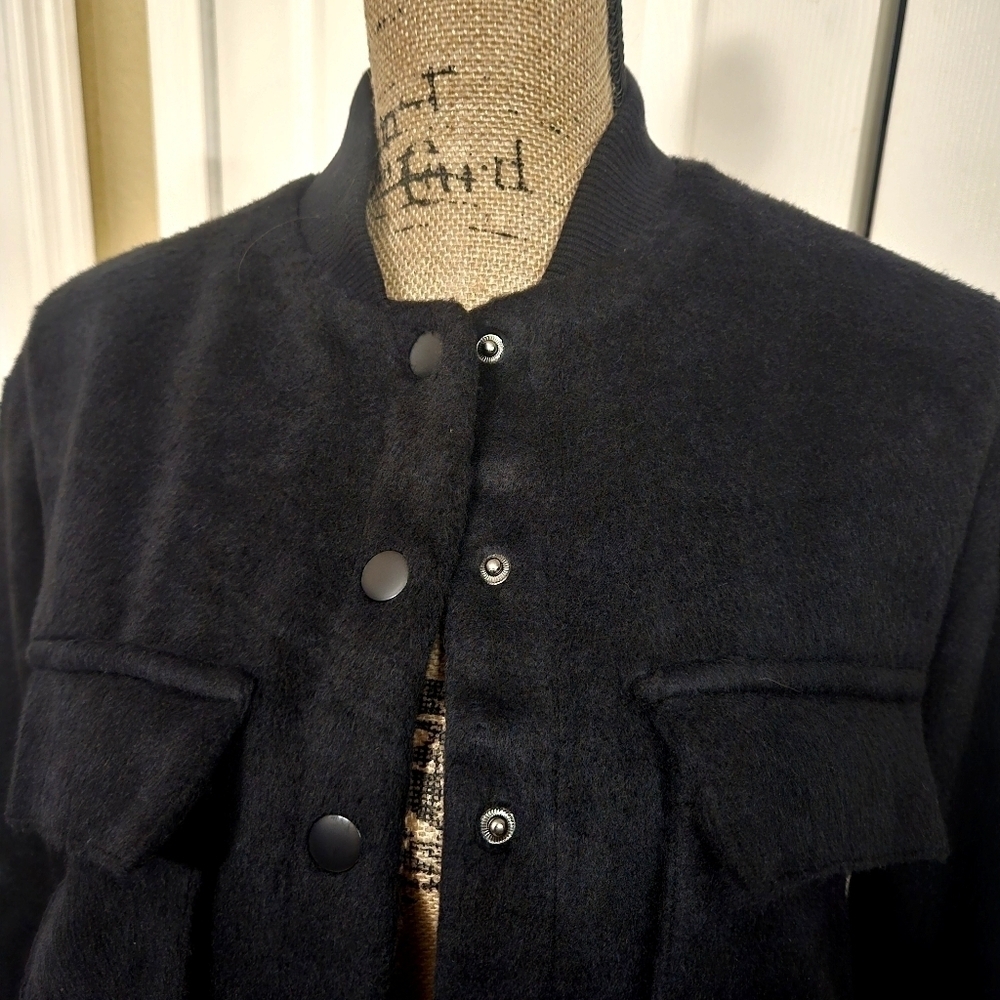 New Madden NYC Black Cargo Bomber Jacket Size XS - Picture 2 of 14